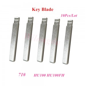 Lame de clé télécommande à rabat vierge en métal non coupée, 71 # HU100 HU100FH, pour Opel Chevrolet Buick pour Keydiy KD Xhorse VVDI JMD, 10 pièces/lot