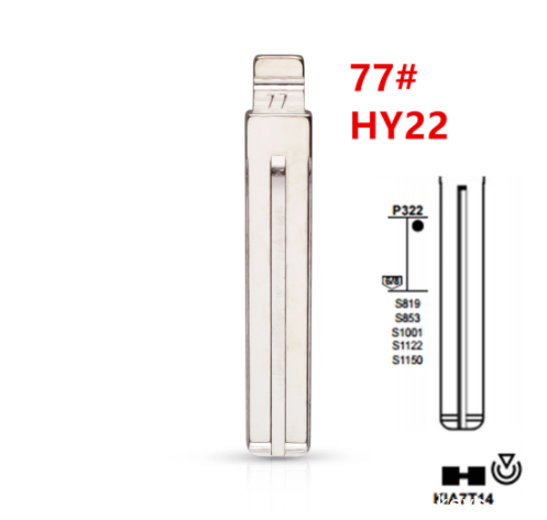 20pcs Uncut Metal NO. 77 77# HY22 TOY40 TOY48 for Hyundai Kia Lexus Toyota Key Blade for KD keydiy xhorse VVDI remotes universal