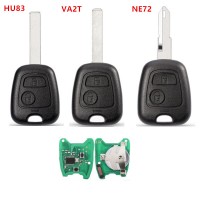 3pcs 2 Button Remote Key 433Mhz ID46 Chip for Peugeot 106 206 306 307 107 207 407 for Citroen C1 C2 C3 C4 Saxo Picasso Xsara Picasso