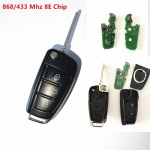 Ecusells 3B Flip Remote Car Key Fob Control FSK 868/434MHz 8E Chip for Audi A6 S6 Q7 2004-2015 IYZ 3314 4F0837220M 4F0837220T