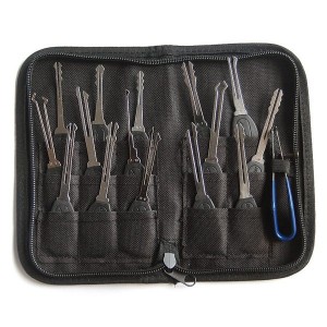 KLOM 15 Peças Wafer Lock Rake Pick Set