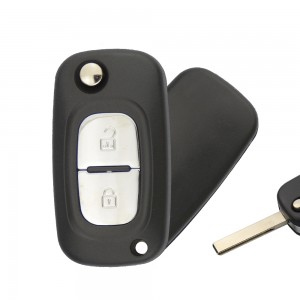 2/3 botão de controle remoto caso chave do carro fob para renault clio 3 megane 3 kangoo modus flip dobrável com lâmina sem cortes