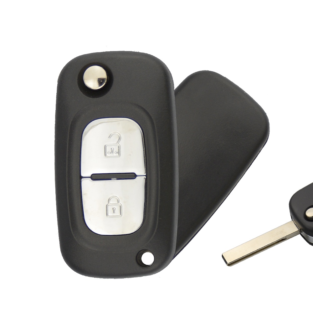 Carcasa para llave de coche con Control remoto de 2/3 botones, Fob para Renault Clio 3 Megane 3 Kangoo Modus, plegable con hoja sin cortar