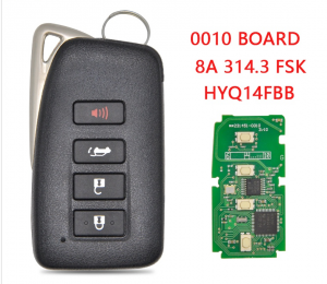 Chave inteligente do carro de controle remoto para toyota lexus rx350 rx450h dos eua 2016 2017 2018 2019 2020 314.3 fsk 8a chip entrada sem chave