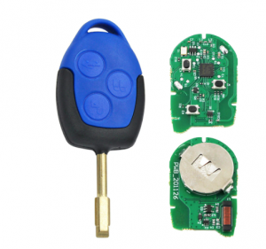 Chave remota do carro de 3 botões 4D63 Chip 433Mhz com lâmina azul/preta para Ford Transit WM VM 2006-2014 Chave do carro P/N: 6C1T15K601AG