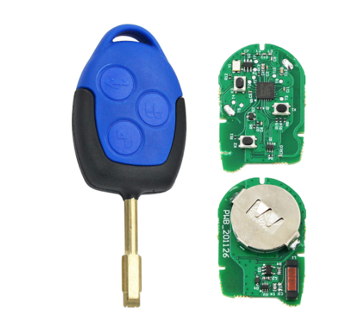 3 Button Car Remote Key 4D63 Chip 433Mhz with Blue/Black Blade for Ford Transit WM VM 2006-2014 Car Key P/N: 6C1T15K601AG