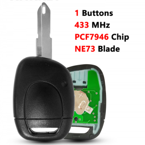 1 Button remote key PCF7946 pcf7947 chip 433MHZ for Renault:Symbol,Clio II,Kango II
