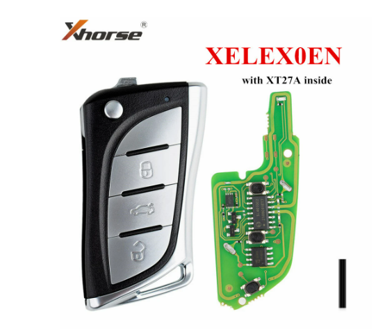 Xhorse XELEX0EN VVDI super remoto 3 botões com chip transponder XT27A para chaves de carro tipo Toyota/Lexus