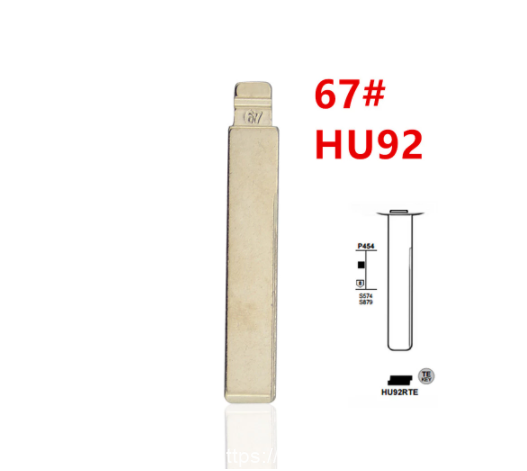 20pcs Uncut flip Metal key blade 67# HU92 for BMW for KD keydiy xhorse VVDI remotes universal No.67