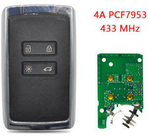 Clé à distance intelligente de voiture à 4 boutons 434mhz HITAG AES 4A puce pour Renault Megane 4 clé sans clé pour Talisman Espace5