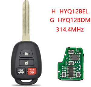 Car Remote Key For Toyota Camry Corolla 2012-2017 314.4MHz G H Chip HYQ12BEL HYQ12BDM Smart Control Key TOY43 Blade