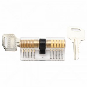 HUK Transparent Practice Lock Transparent Double Head Single-line Lock Bull Head Solid Force Double Head Single-row Bullet Lock Core Anti-theft Door Lock Core