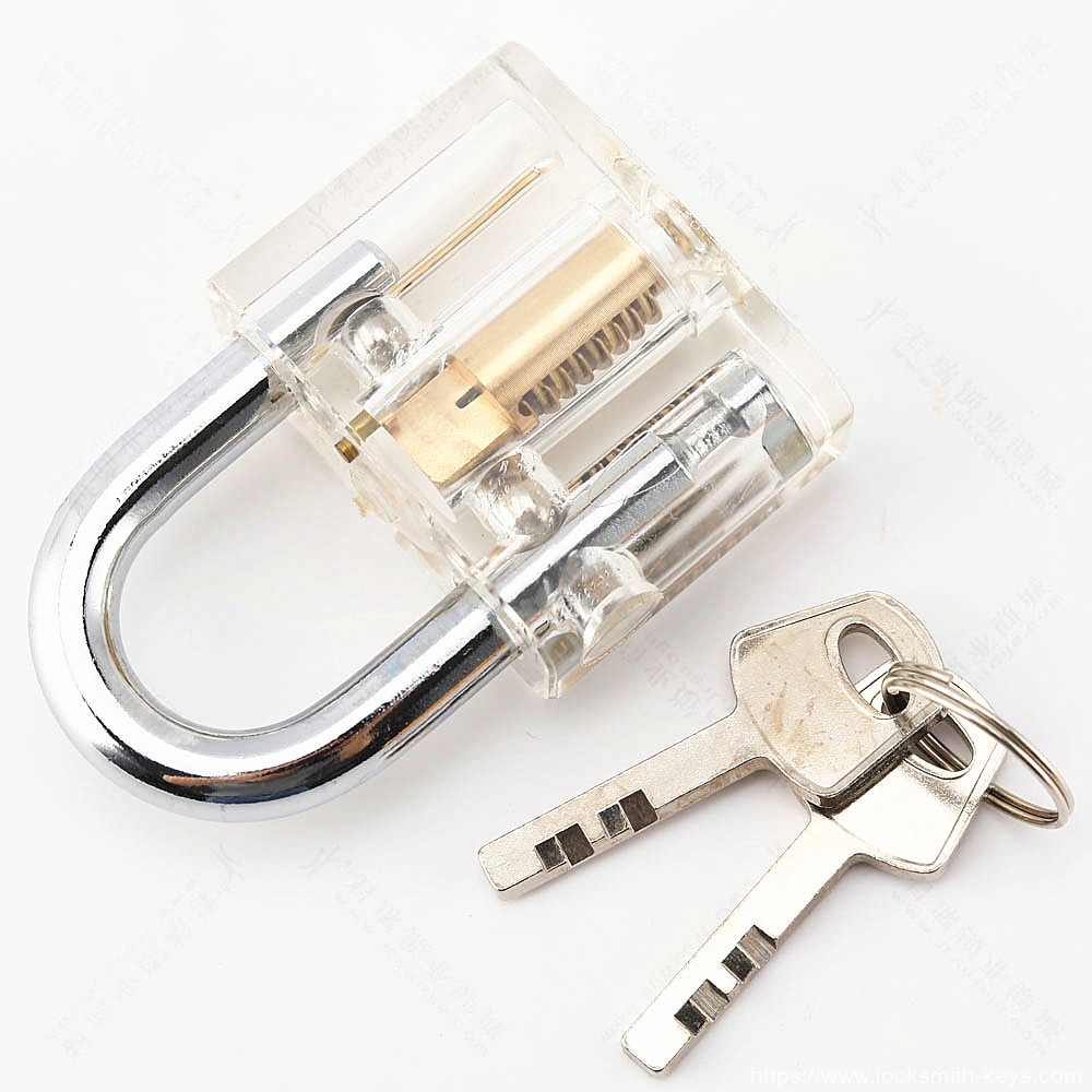 HUK Transparent Practice Lock Lock Core Transparent Reed Blade Padlock Gold Steel Padlock